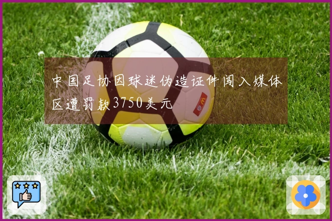 中国足协因球迷伪造证件闯入媒体区遭罚款3750美元